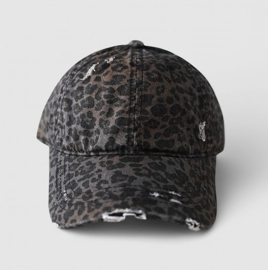 Black Leopard Cap