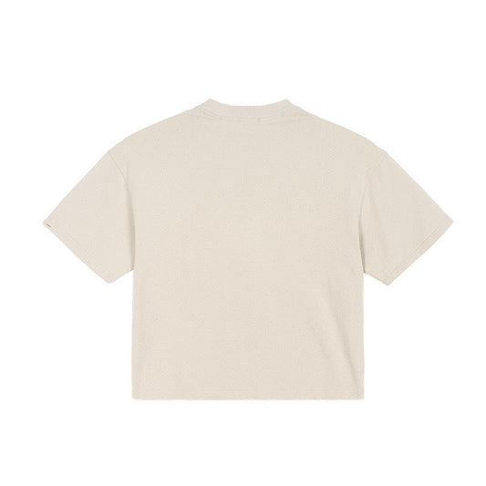 Beige Cut Boxy Fit T-shirt