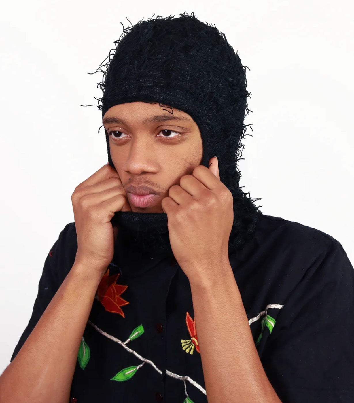 Frayed Black Balaclava