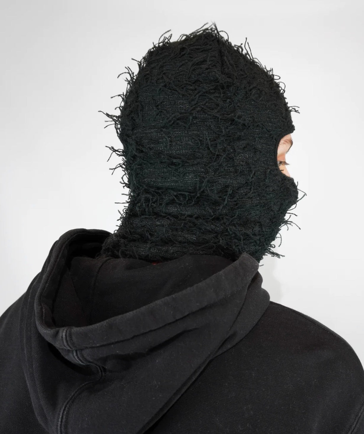 Frayed Black Balaclava