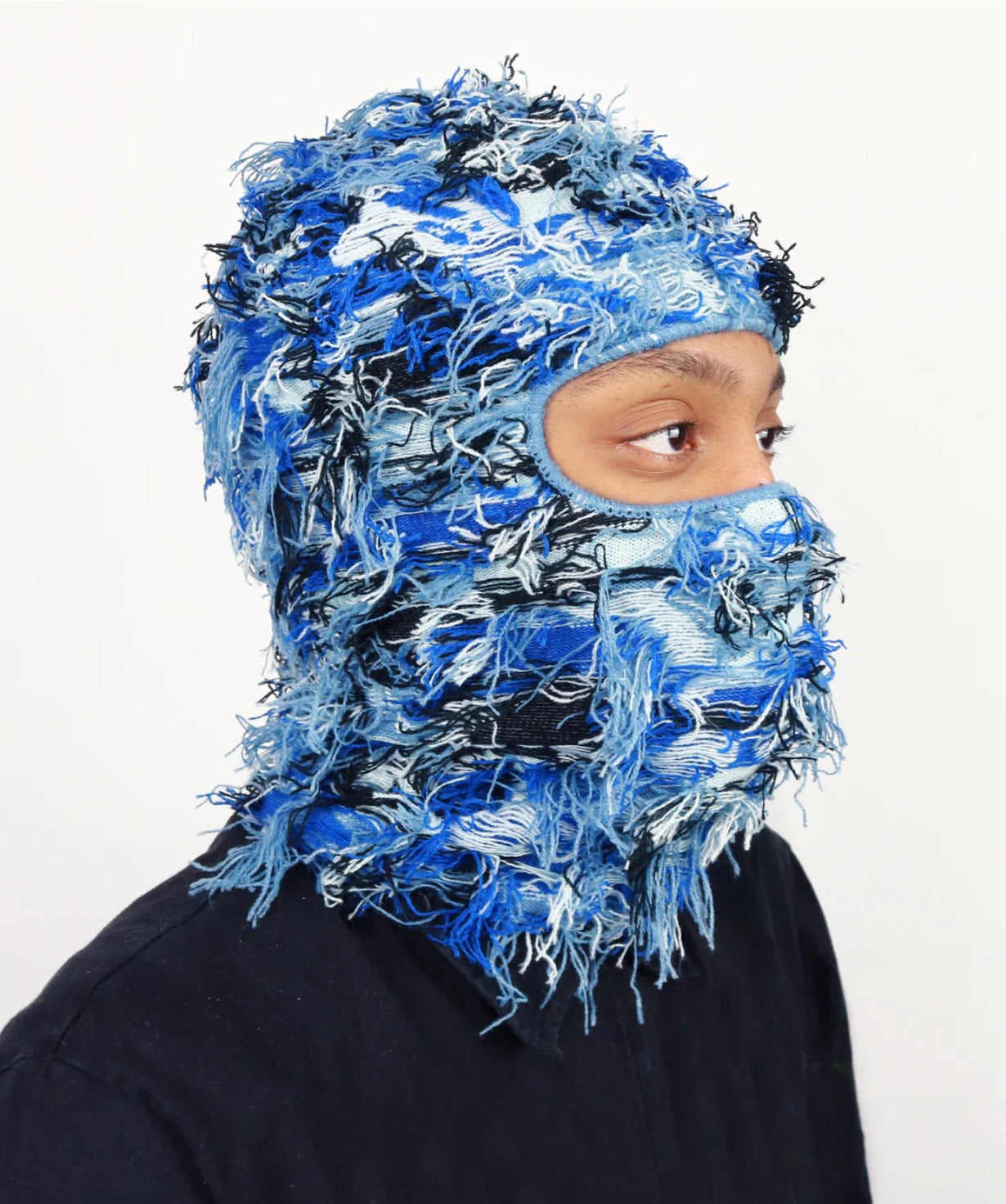 Frayed Blue Balaclava
