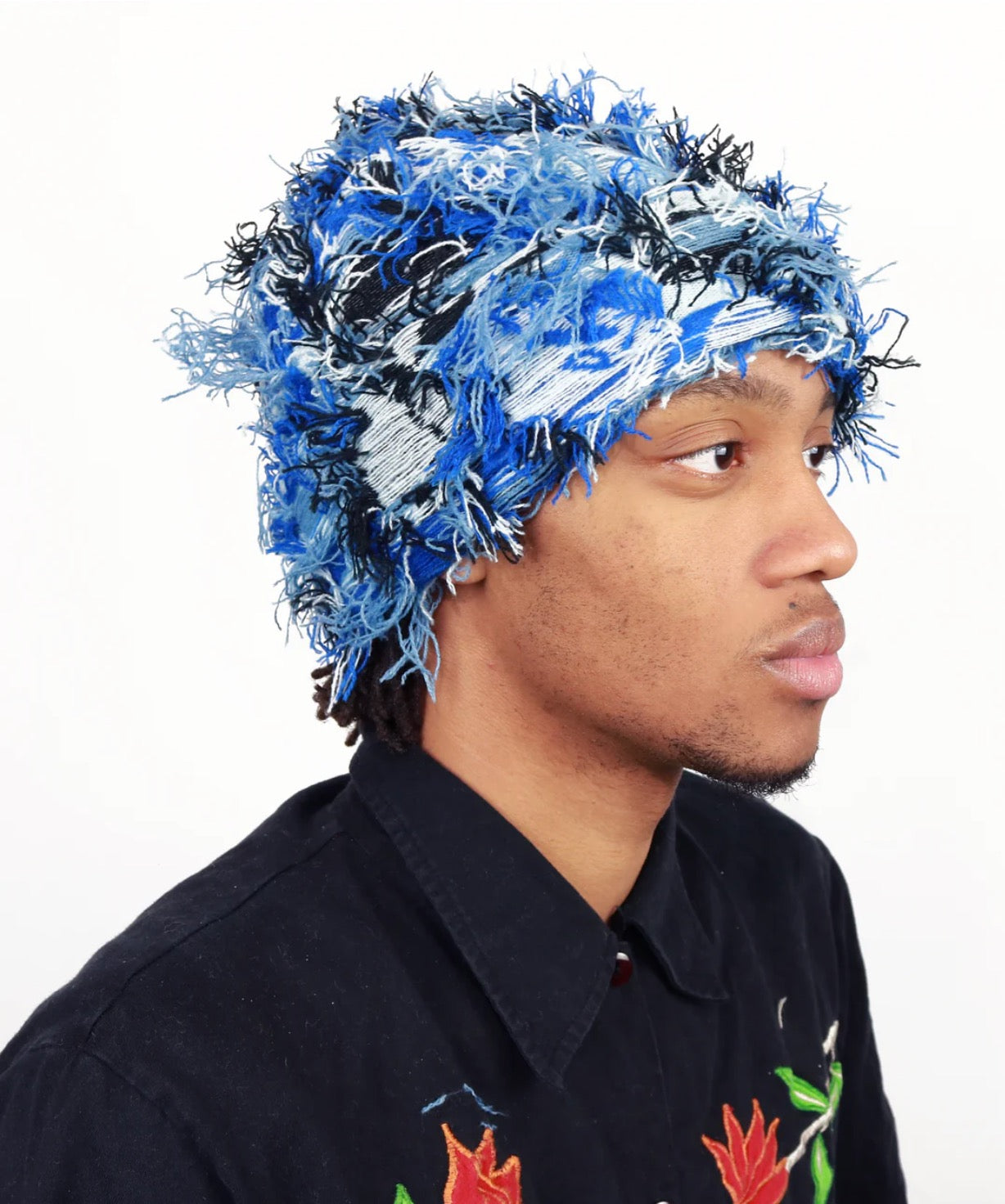 Frayed Blue Balaclava