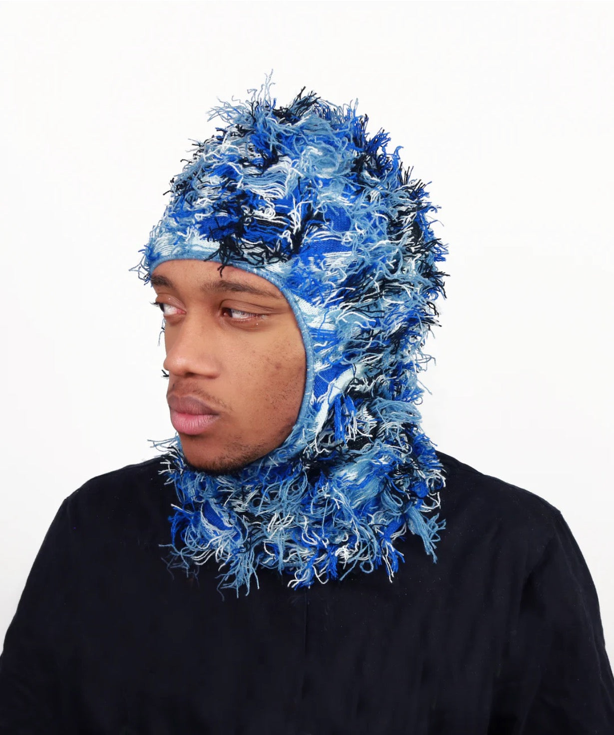 Frayed Blue Balaclava