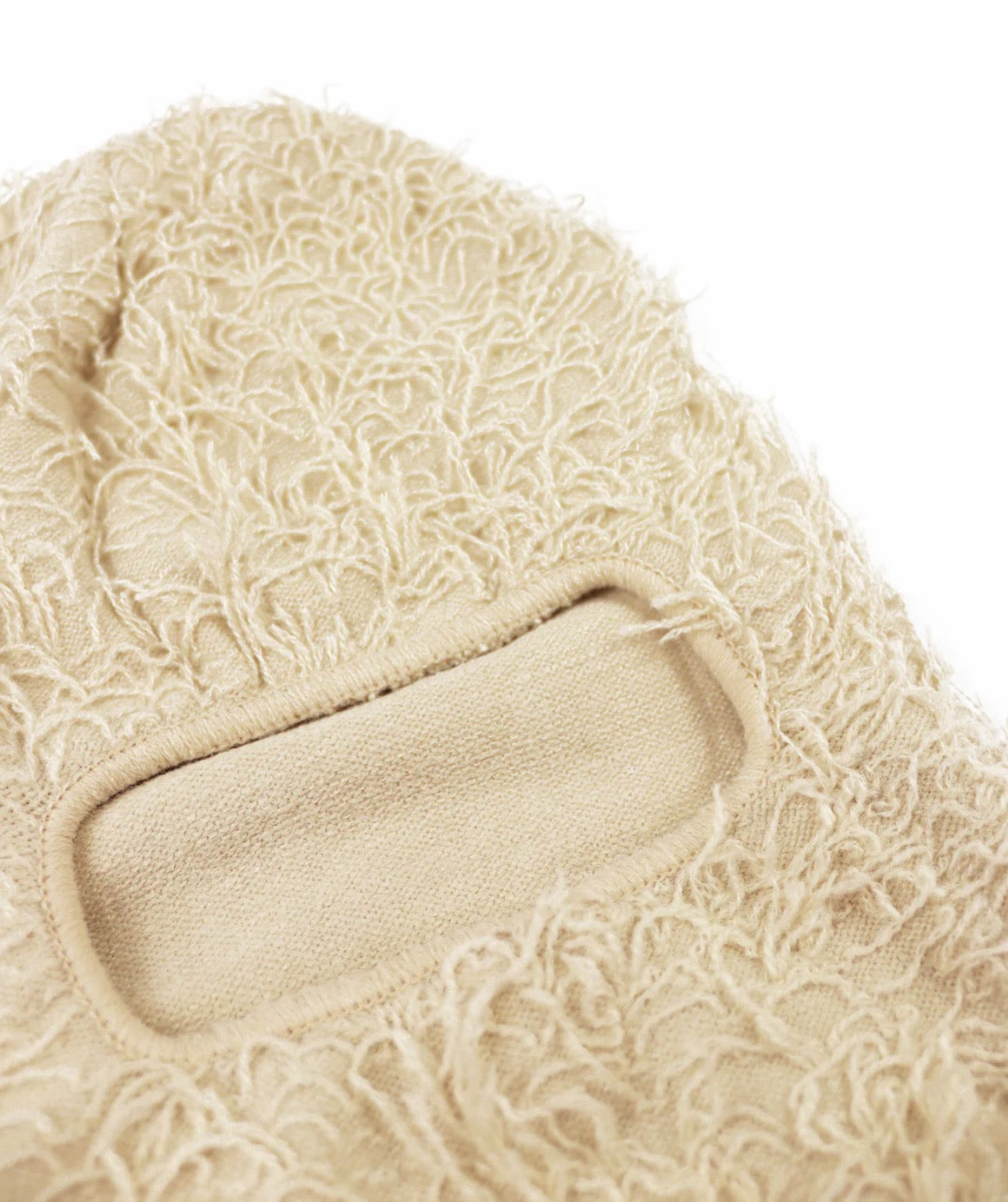 Frayed Cream Balaclava