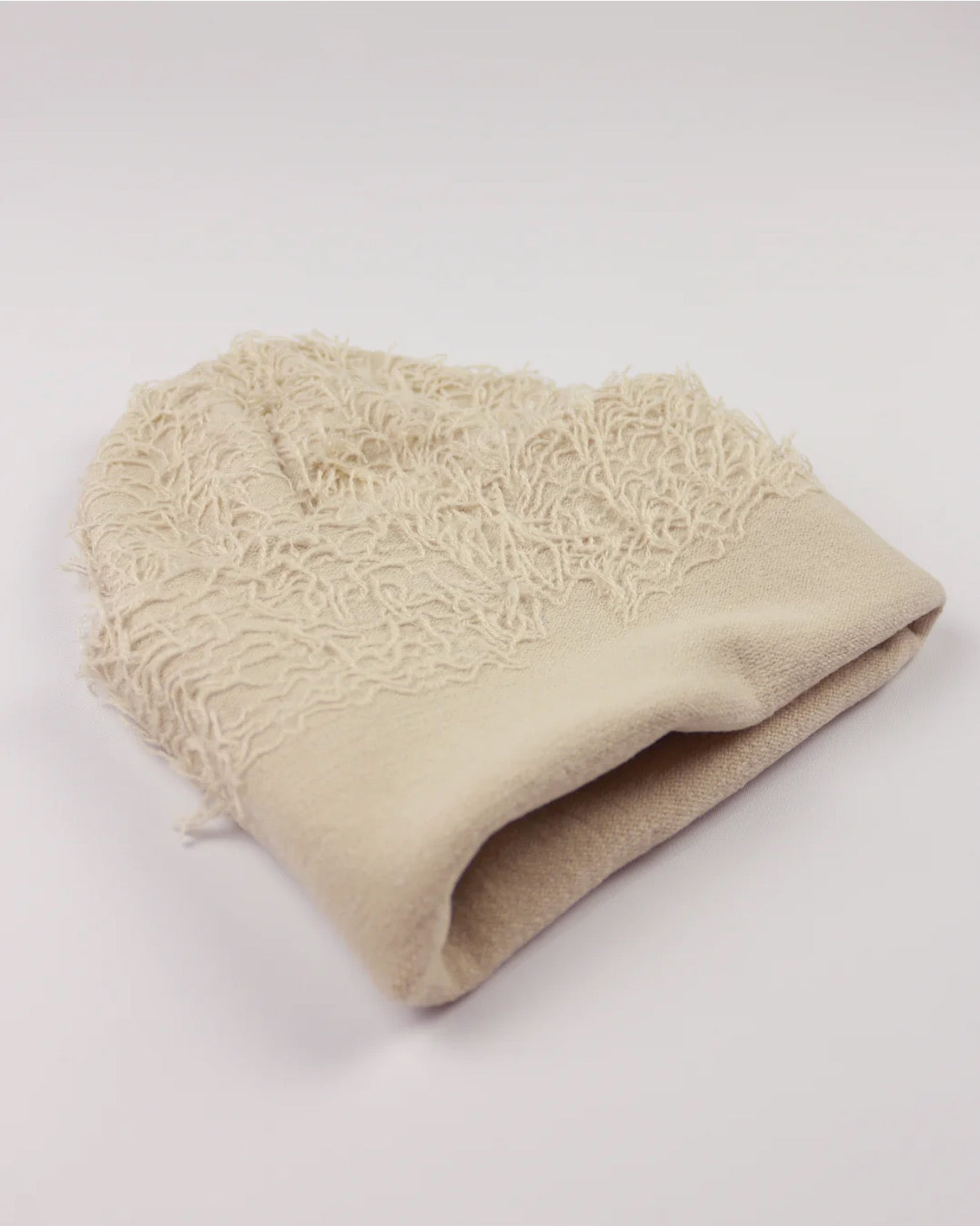 Frayed Cream Balaclava