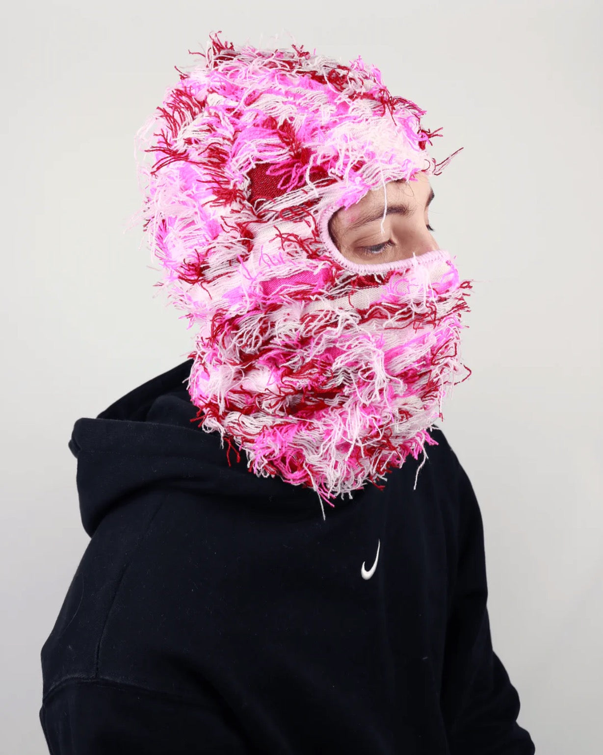 Frayed Pink Balaclava