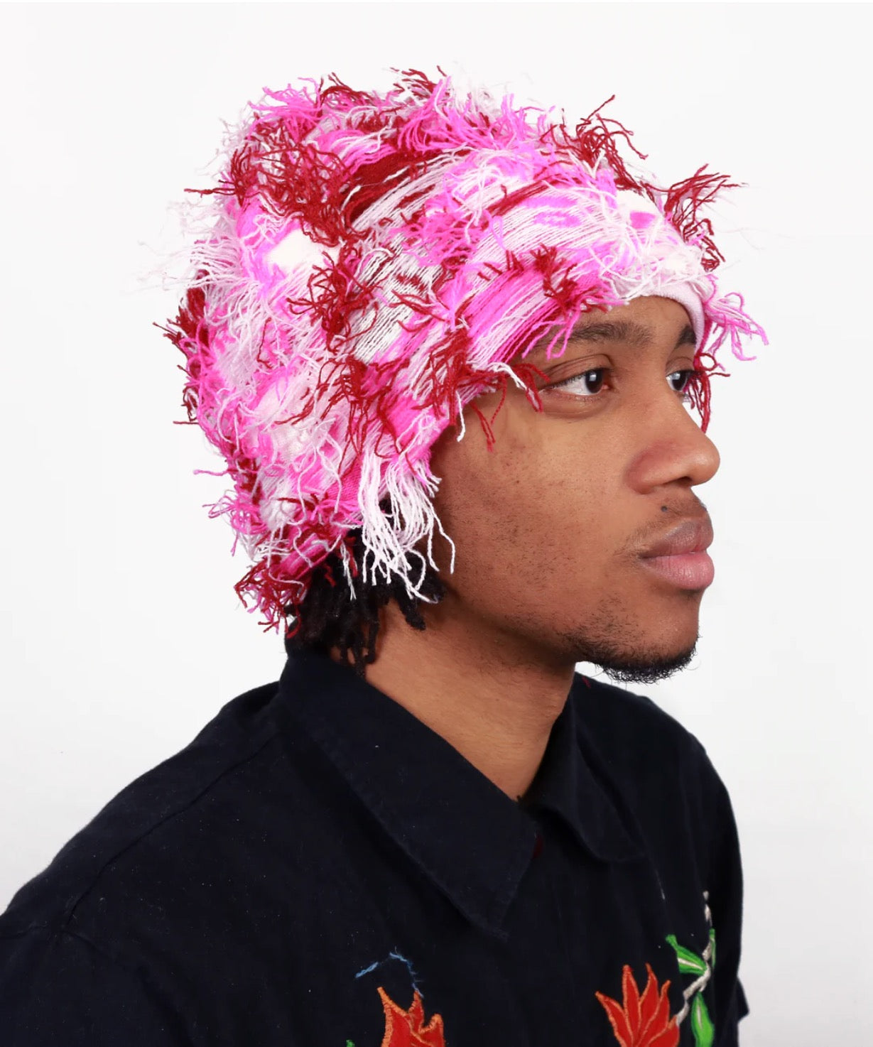 Frayed Pink Balaclava