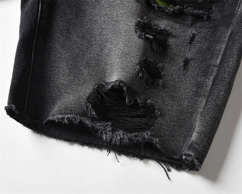 Schwarz Farbe Shorts Jeans