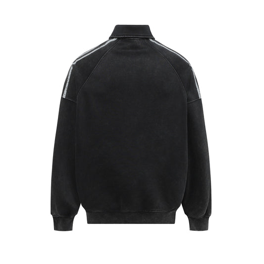 Schwarzer Polo-Hoodie