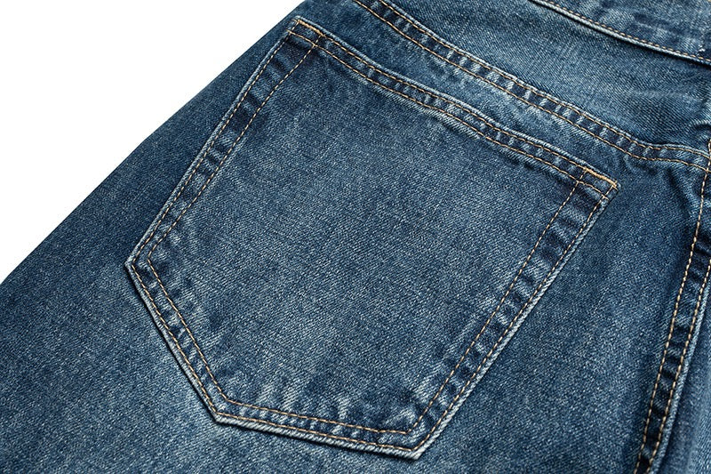 Blaue Baggy-Jeans