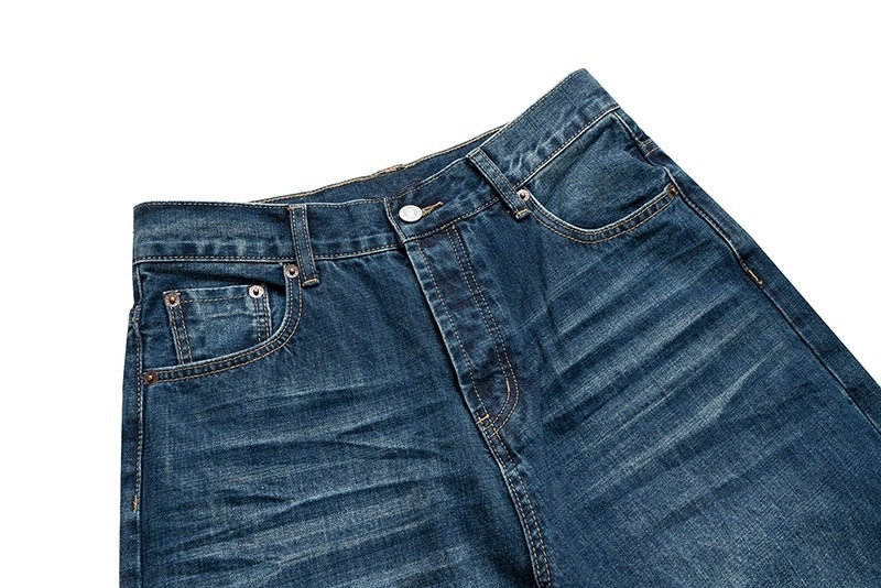 Blaue Baggy-Jeans