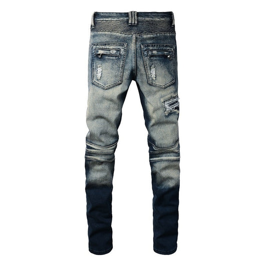 Blaue gesegnete Jeans