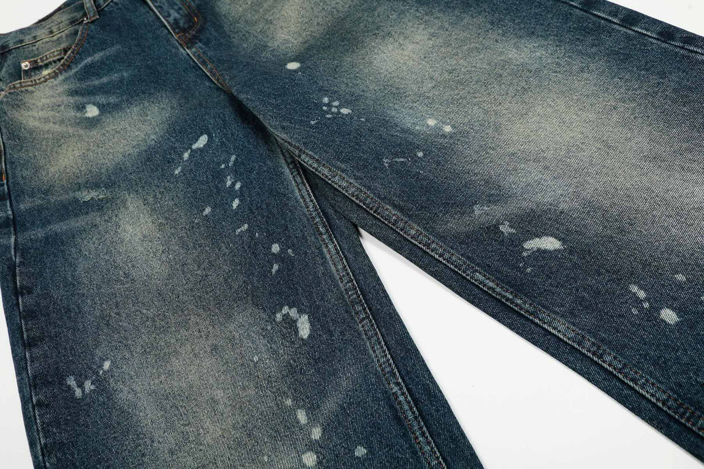 Blaue Shot Baggy Jeans