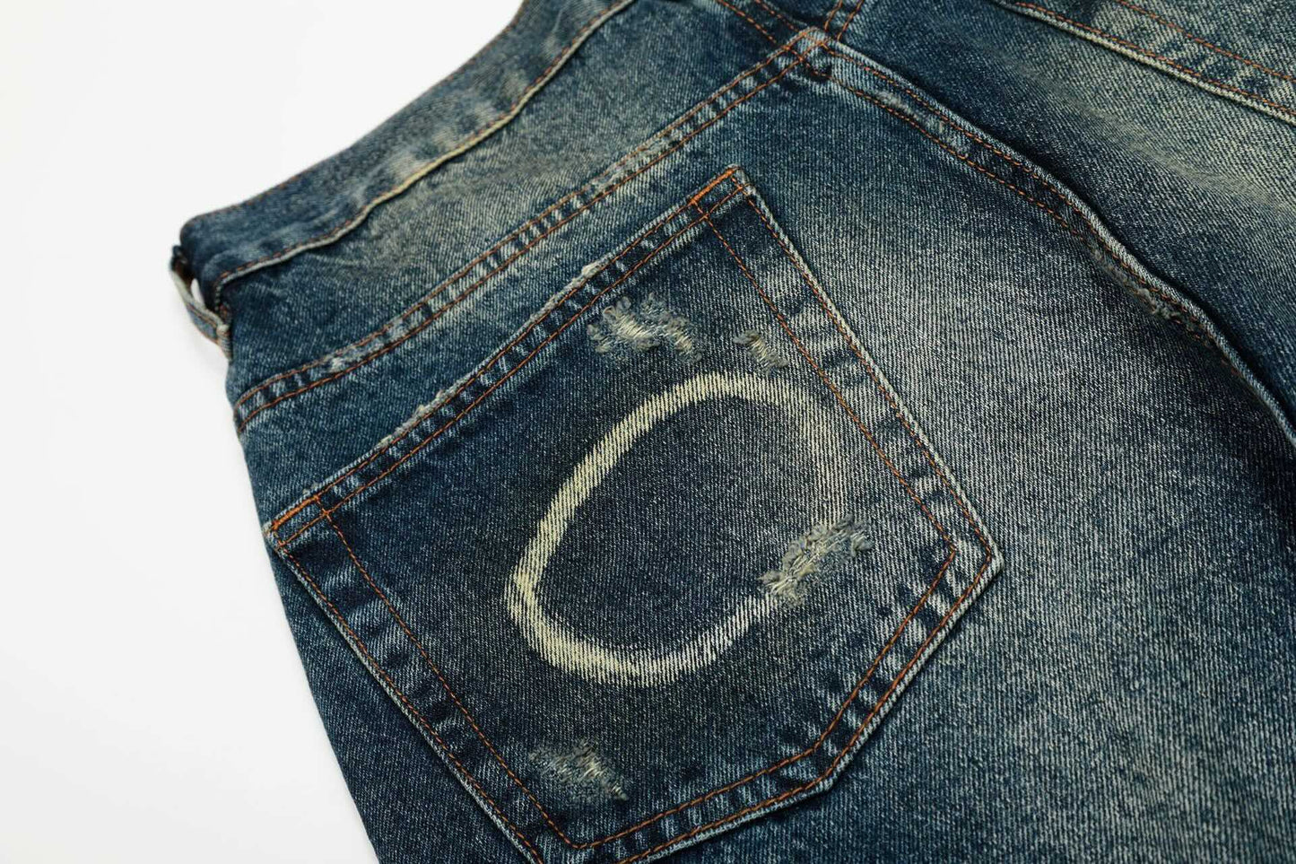 Blaue Shot Baggy Jeans
