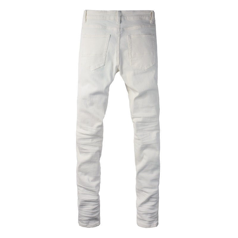 Klassische weiße Jeans