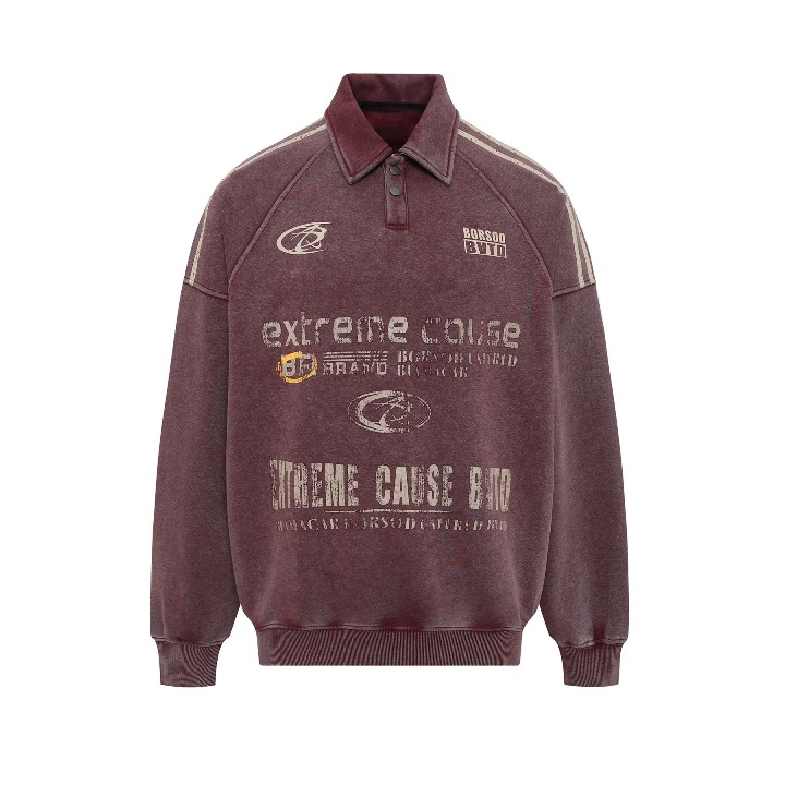 Roter Polo-Hoodie