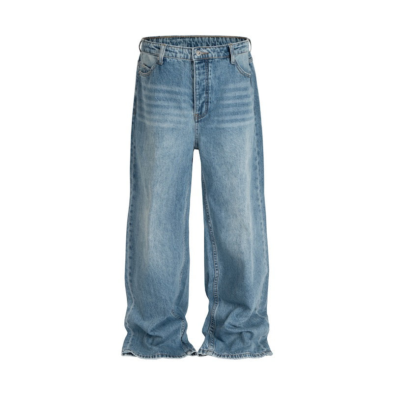 Hellblaue Baggy-Jeans