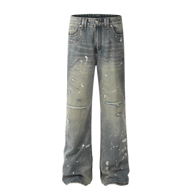 Lackierte Schlagjeans