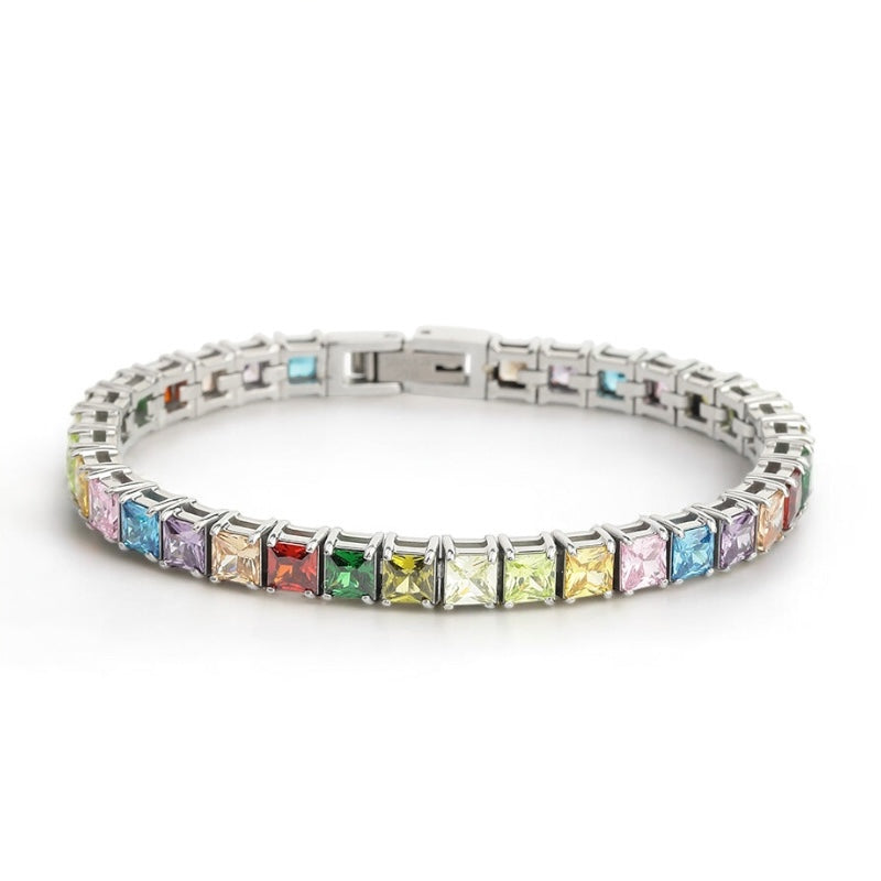 Regenbogen-Tennisarmband