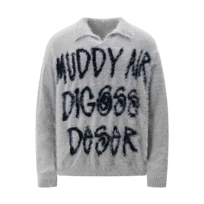 Grauer kuscheliger Pullover
