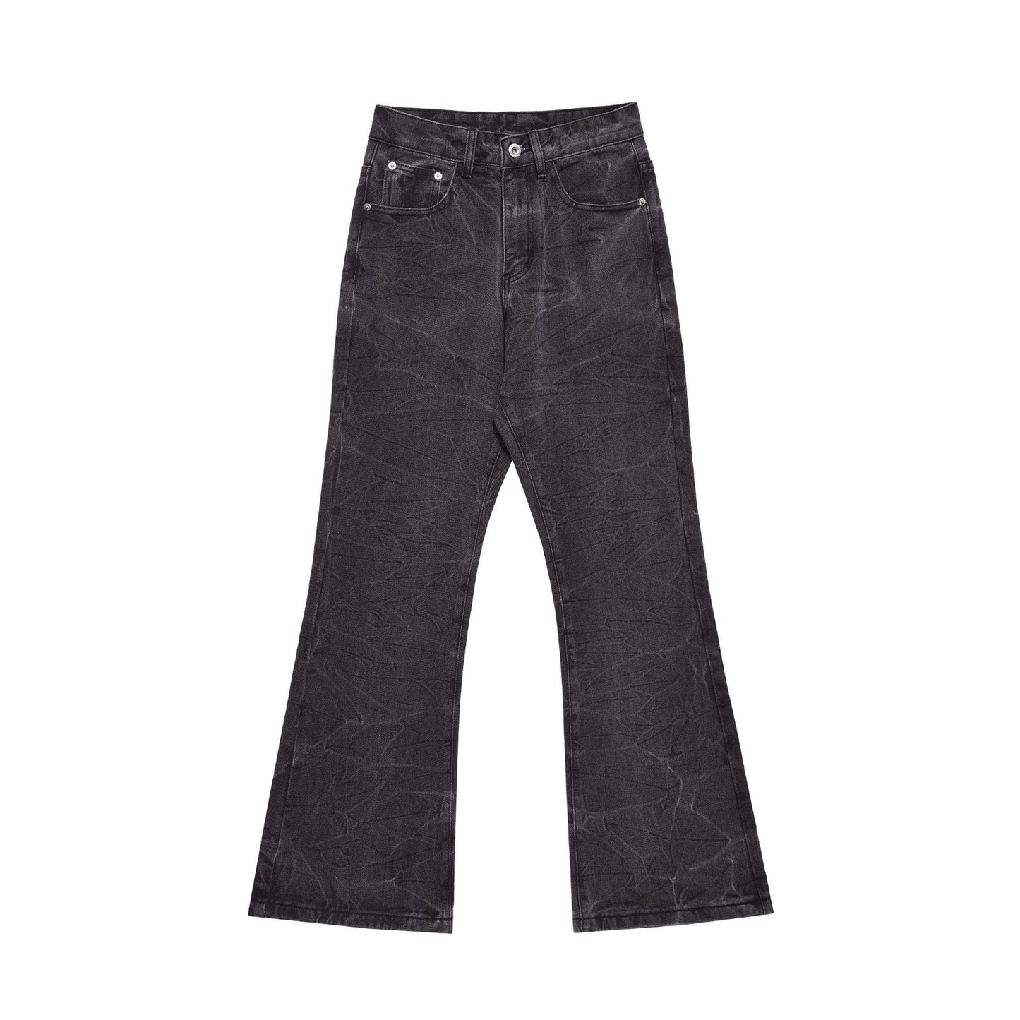 Crack Wash Flare Jeans