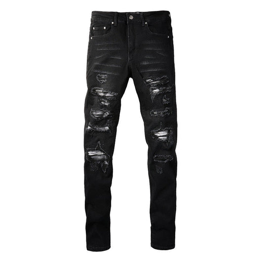 Grey Patch Jeans