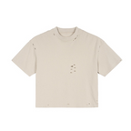 Beige Cut Boxy Fit T-shirt