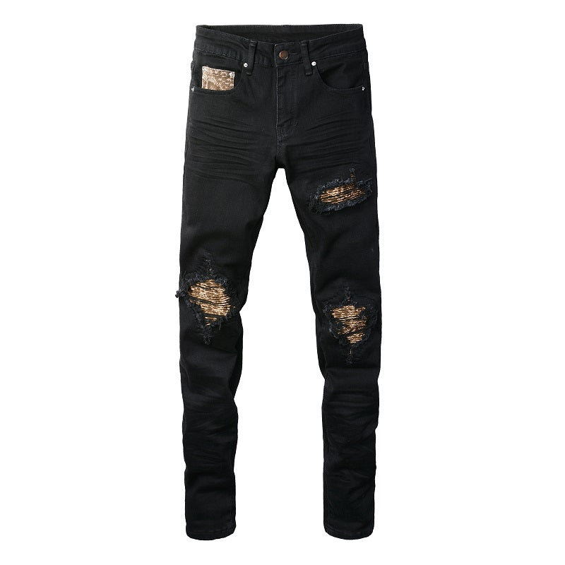 Leopard Patch Jeans