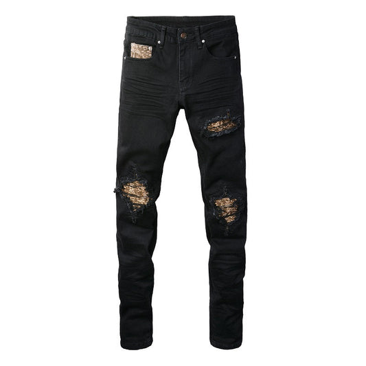 Leopard Patch Jeans