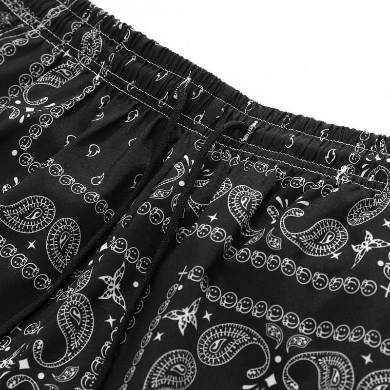 Schwarze Bandana-Badeshorts