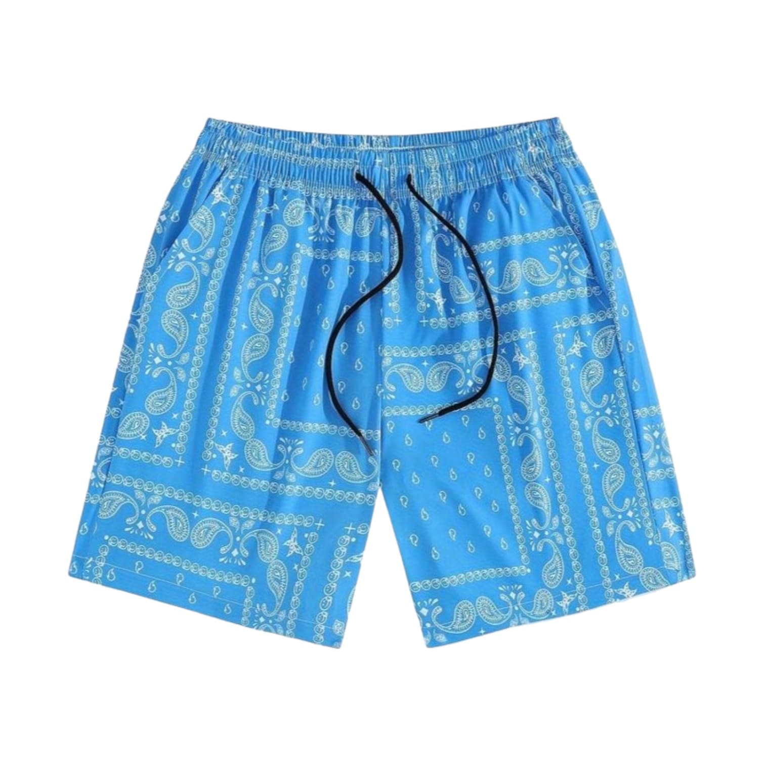 Azurblaue Bandana-Badeshorts