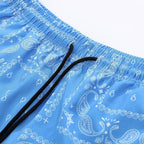 Azurblaue Bandana-Badeshorts
