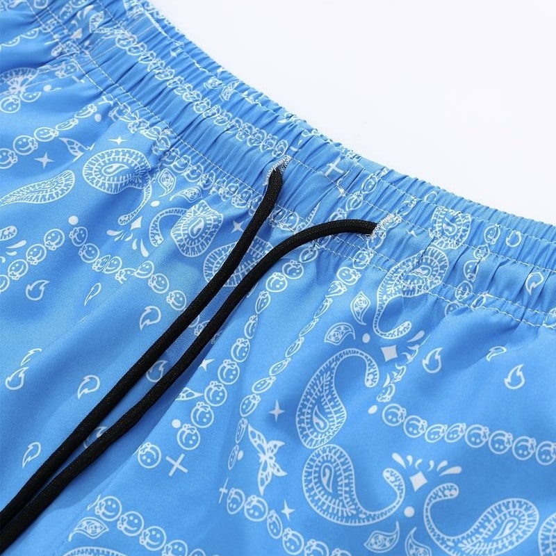 Azurblaue Bandana-Badeshorts