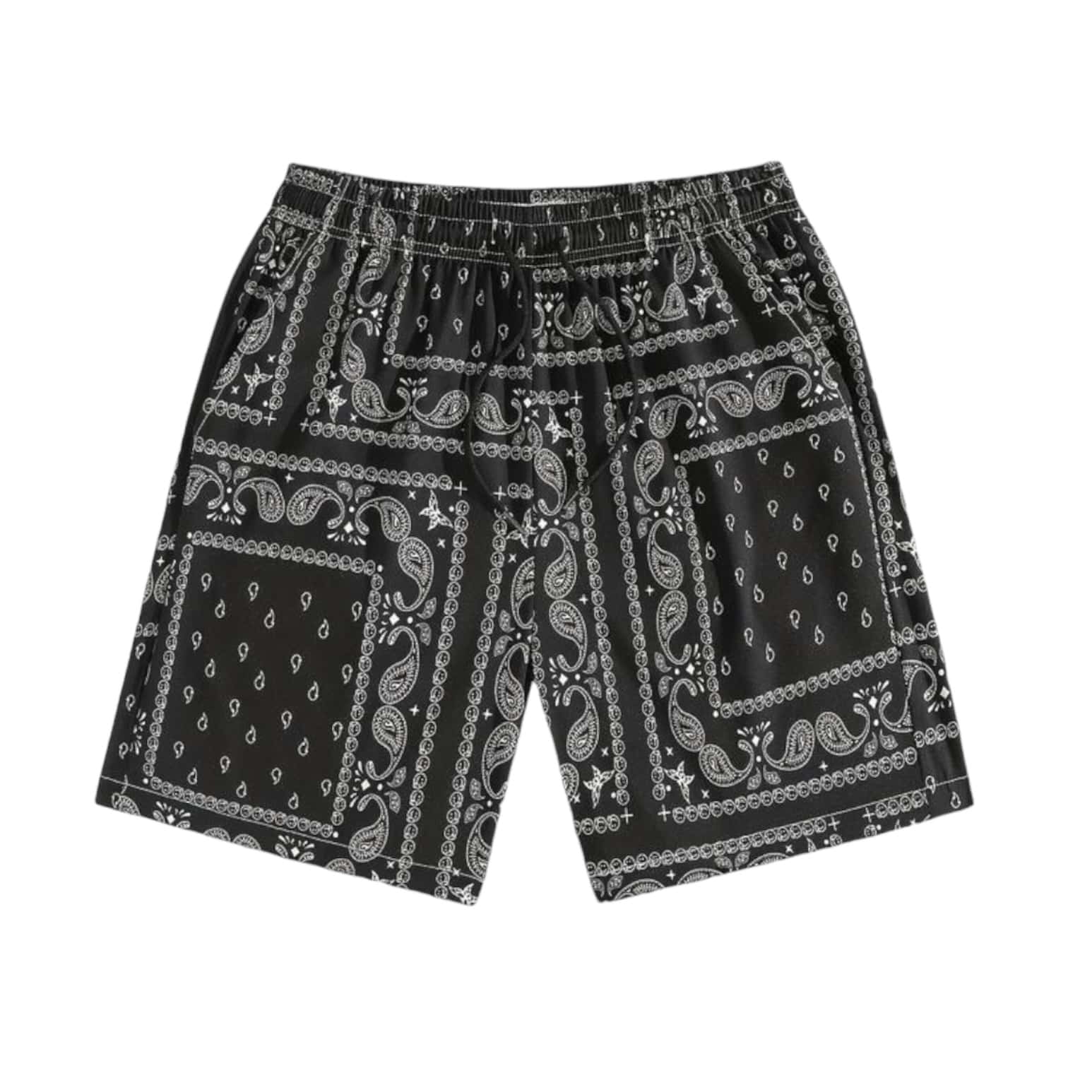 Schwarze Bandana-Badeshorts