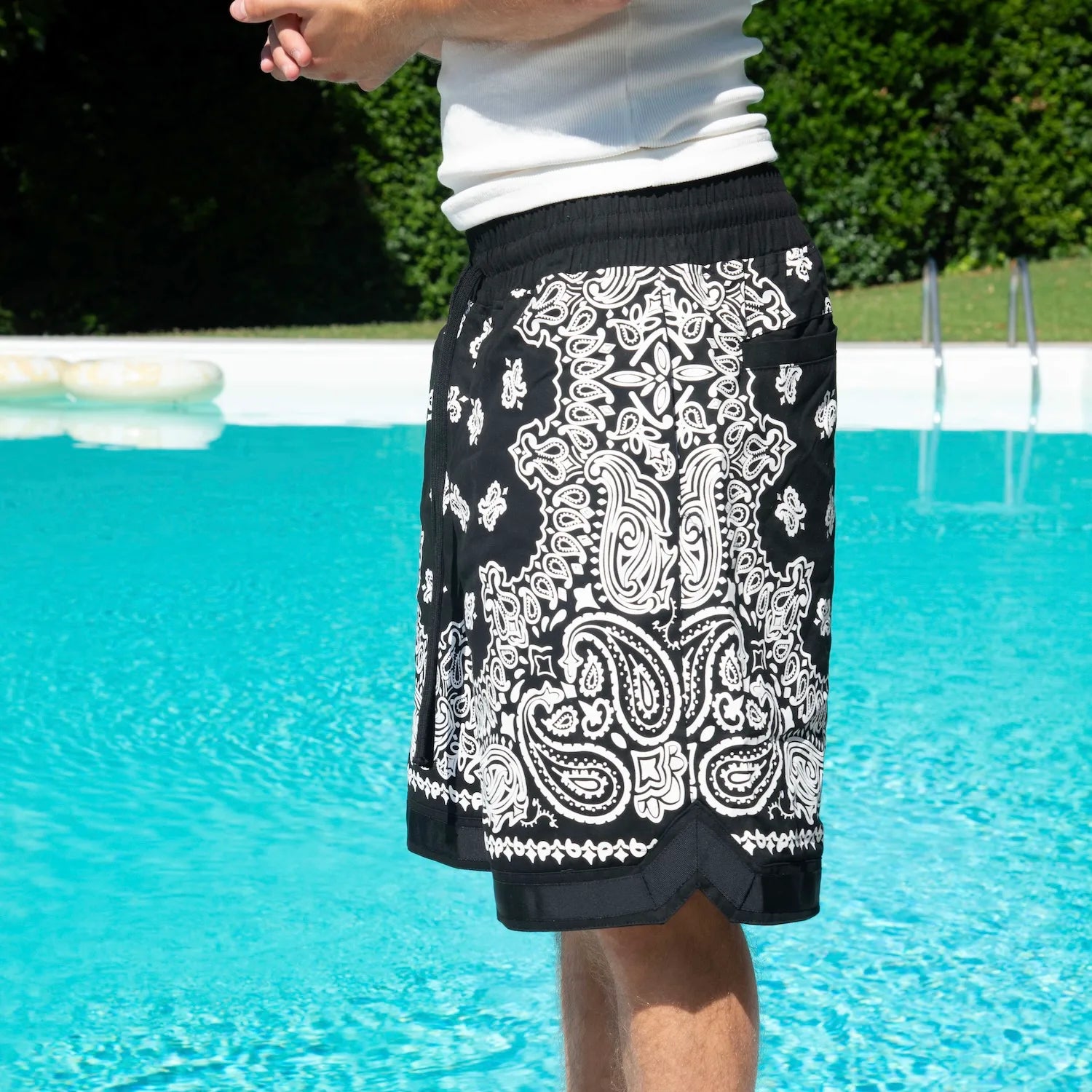 Black Bandana Shorts