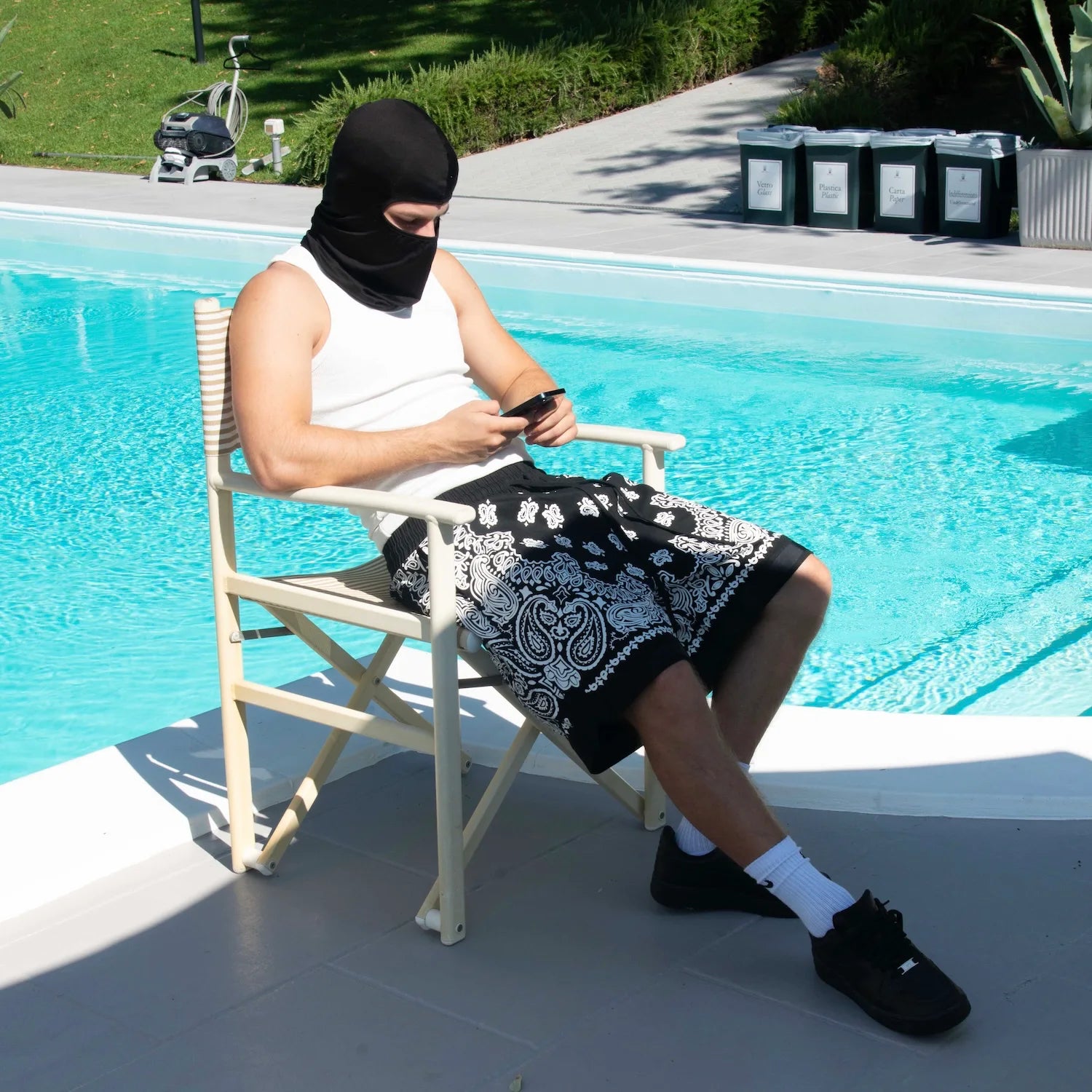 Black Bandana Shorts