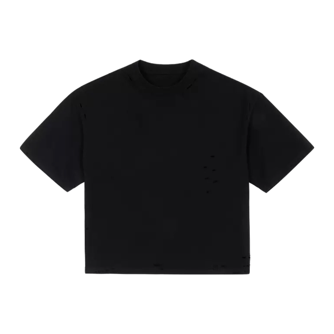 Black Cut Boxy Fit T-shirt
