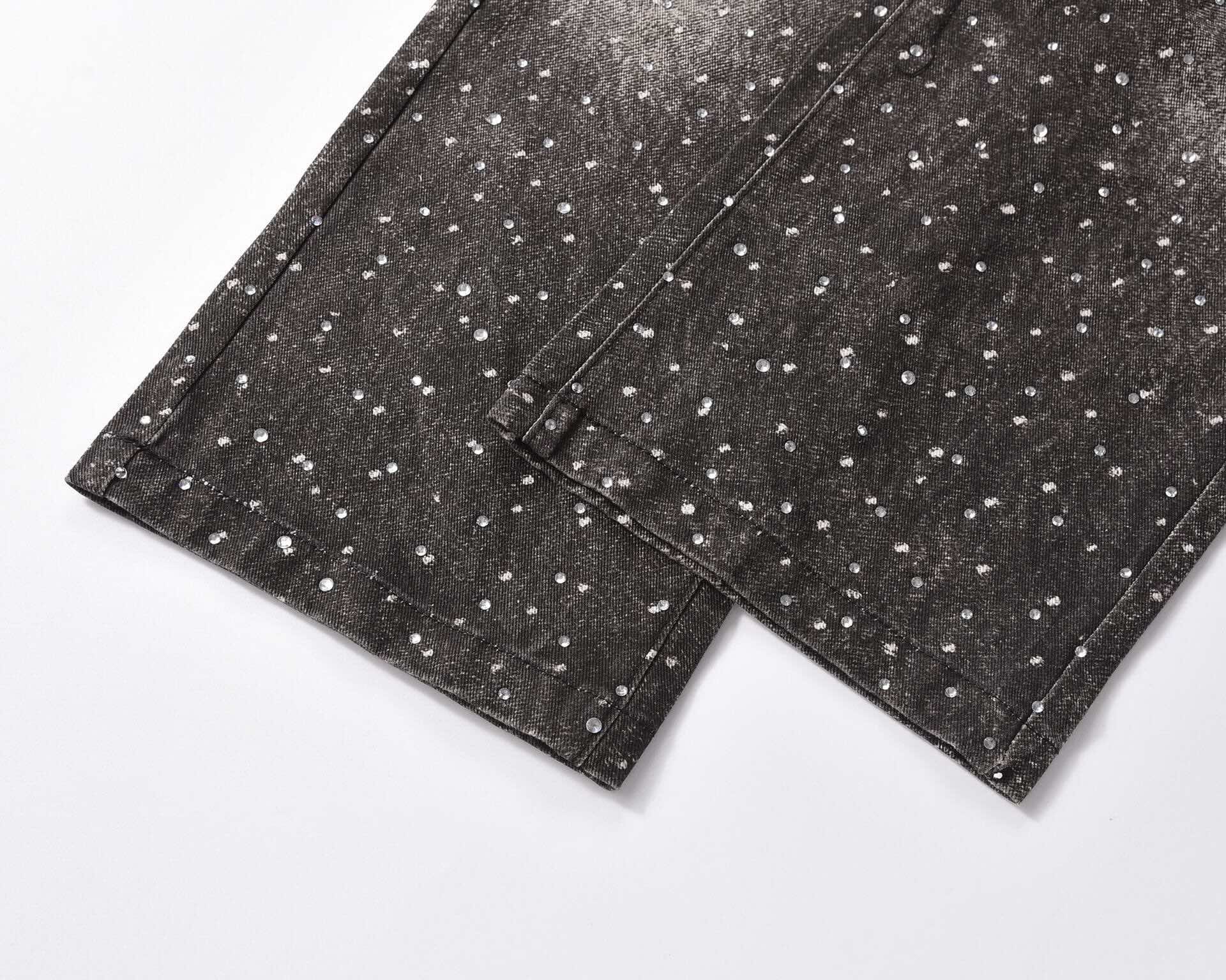 Black Crystal Baggy Jeans