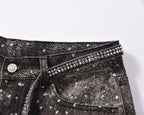 Black Crystal Baggy Jeans