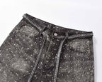 Black Crystal Baggy Jeans