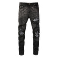 Schwarze Blumenjeans