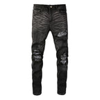 Schwarze Blumenjeans