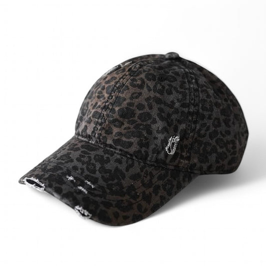 Black Leopard Cap