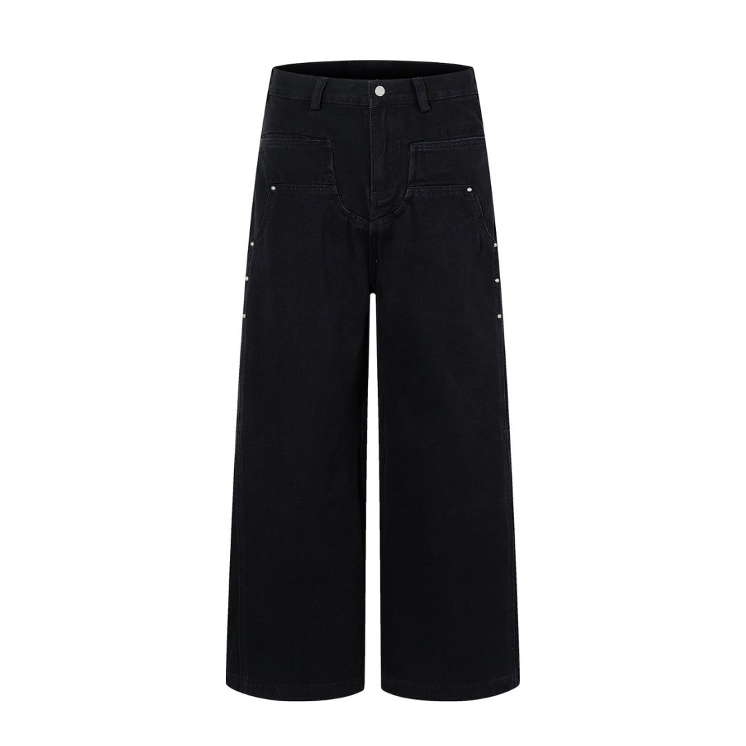 Black Rivet Baggy Jeans