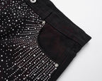 Black Sparkly Shorts Jeans