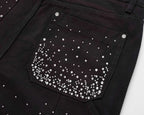 Black Sparkly Shorts Jeans