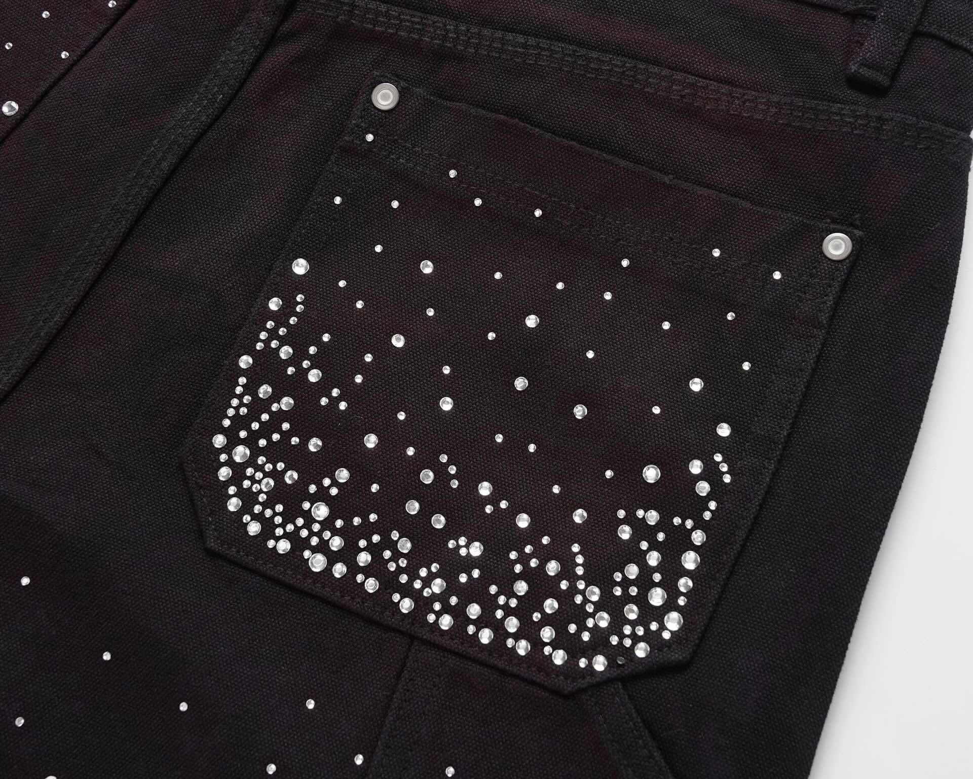 Black Sparkly Shorts Jeans