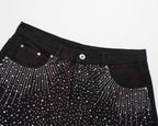 Black Sparkly Shorts Jeans