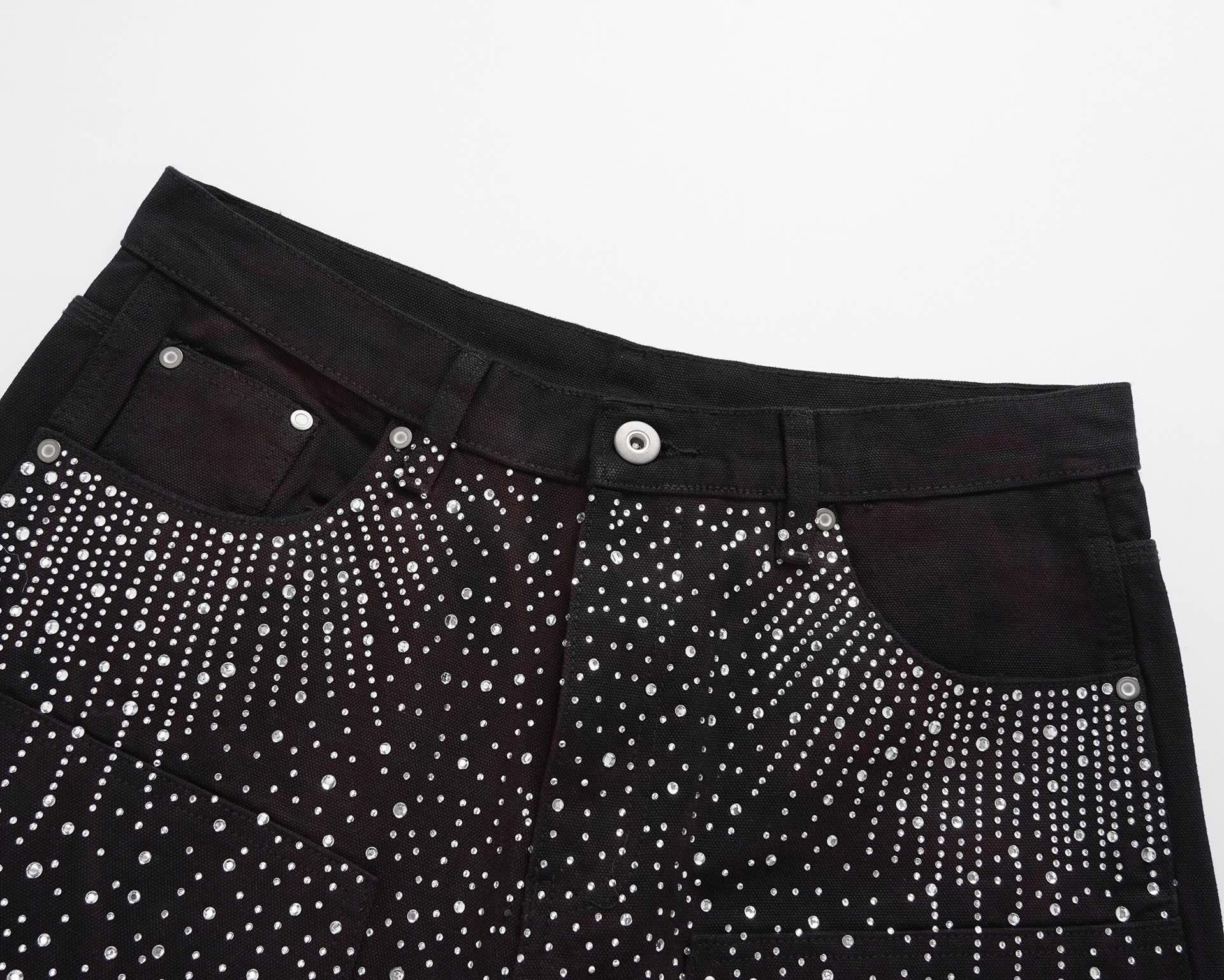 Black Sparkly Shorts Jeans