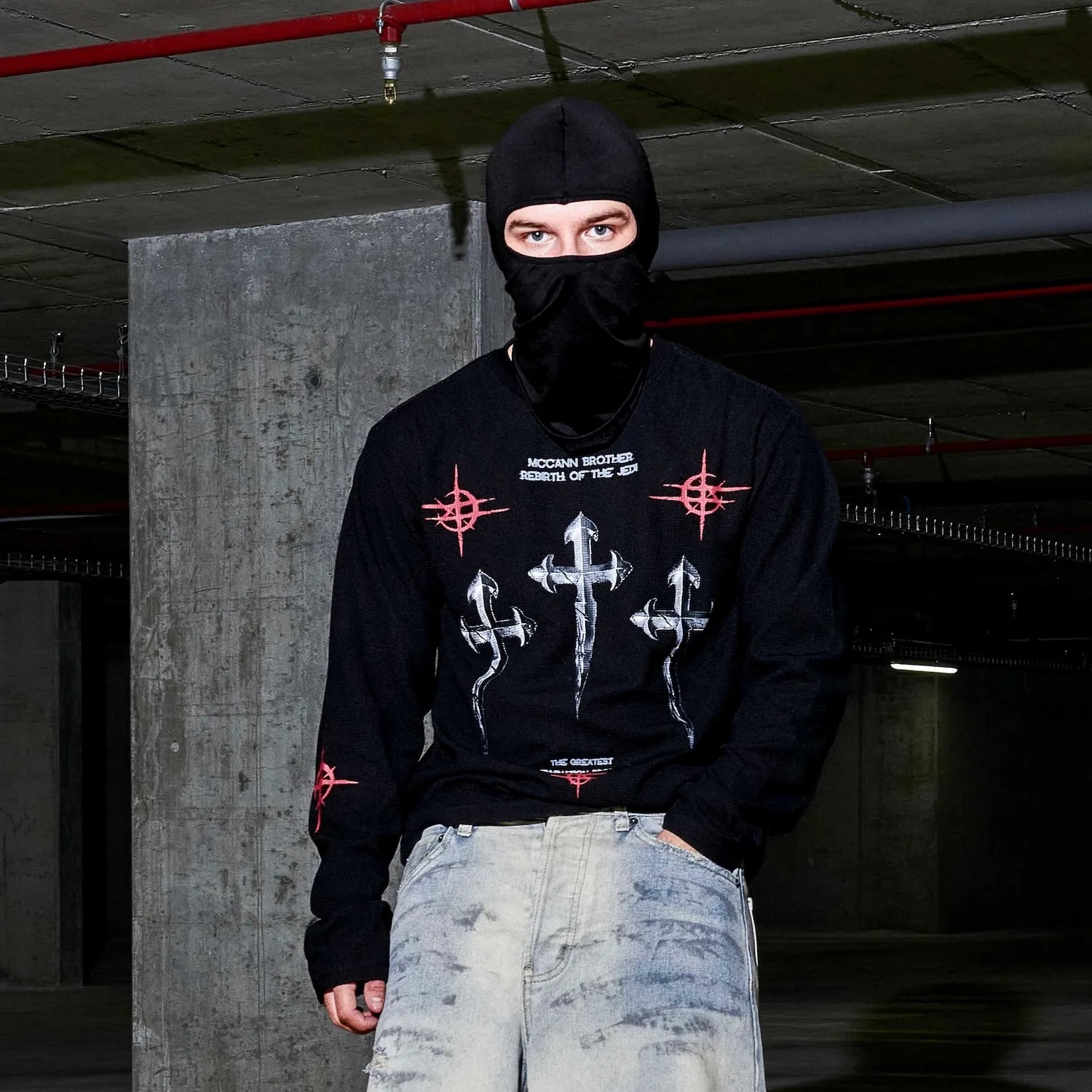 Black Crosses Long Sleeve